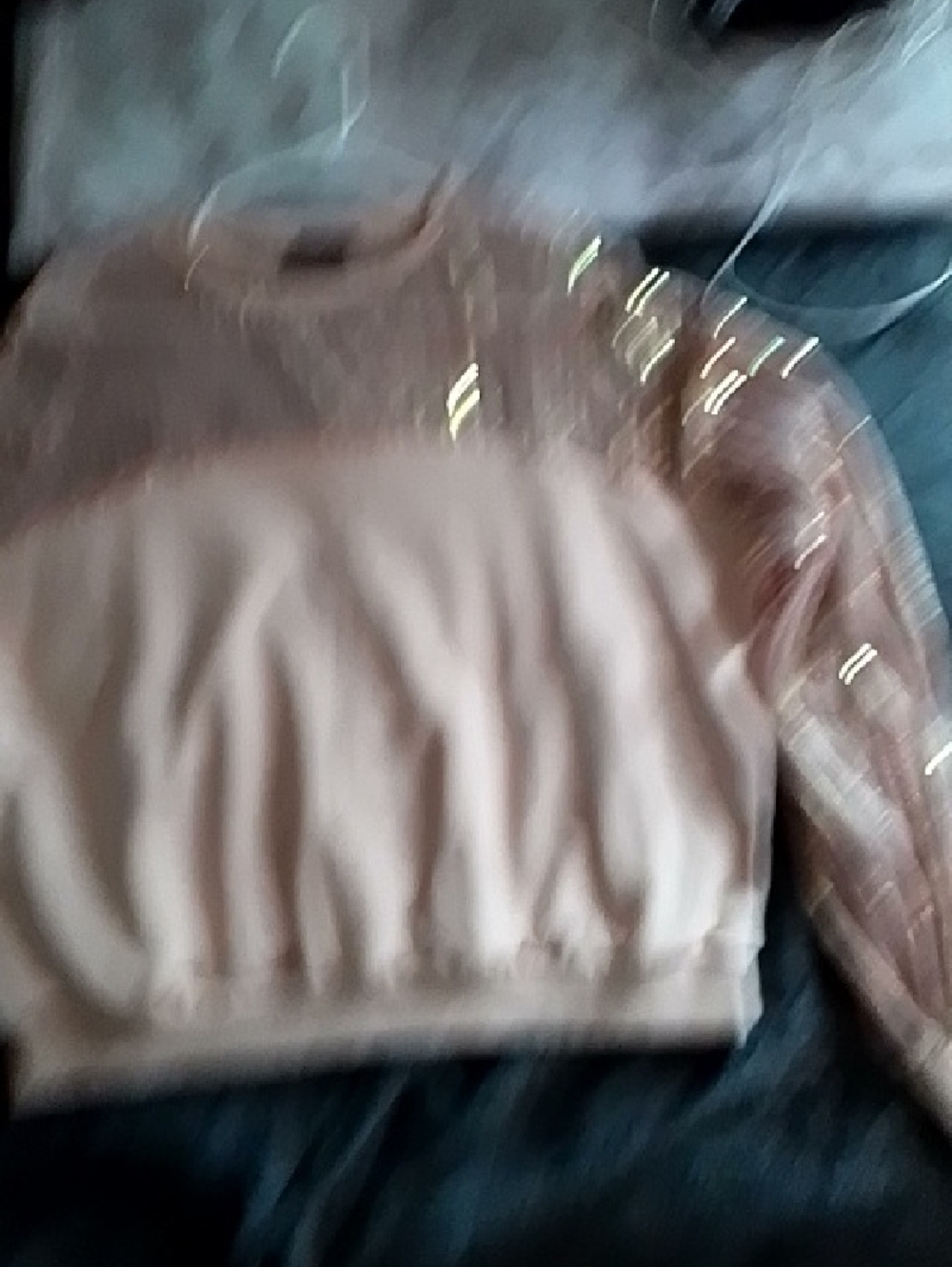 Sequin Accent Pink Crop Sweater